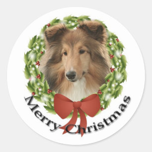 Rond Sticker de vacances no 3 Sheltie