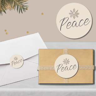 Rond Sticker de vacances paisible Snowflake