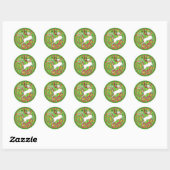 Rond Sticker de vacances Reindeer (Feuille)