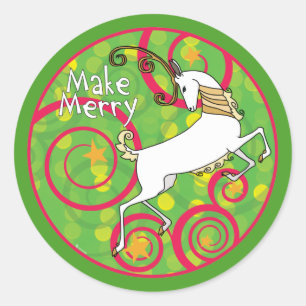 Rond Sticker de vacances Reindeer