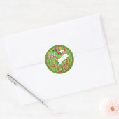 Rond Sticker de vacances Reindeer (Enveloppe)