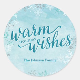 Rond Sticker de vacances Whimsy d'hiver ou sceaux d'env