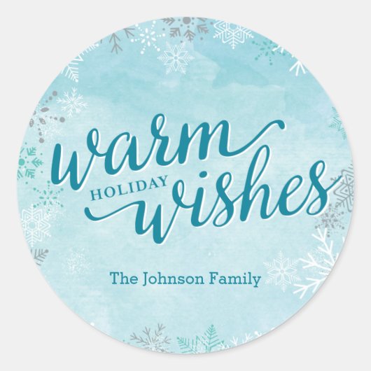 Rond Sticker de vacances Whimsy d'hiver ou sceaux d'env (Devant)