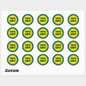 Rond Sticker DE VENTE AU DÉTAIL À 70 % DE BAS (Feuille)