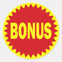 Sticker de vente au détail Bonus