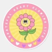 Rond Sticker de vie Grateful Heart (Devant)