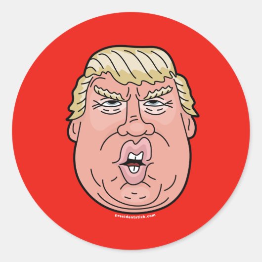 Rond Sticker de visage de dessin animé Donald J. Trump (Devant)
