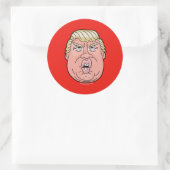 Rond Sticker de visage de dessin animé Donald J. Trump (Sac)