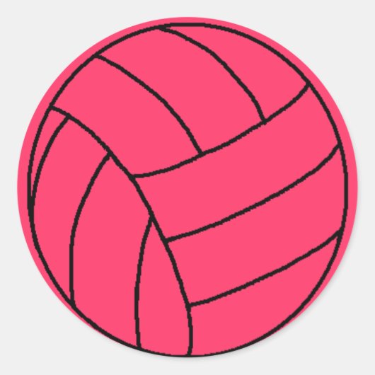 Rond Sticker de volley-ball rose (Devant)