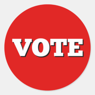 Rond Sticker de vote sur fond rouge