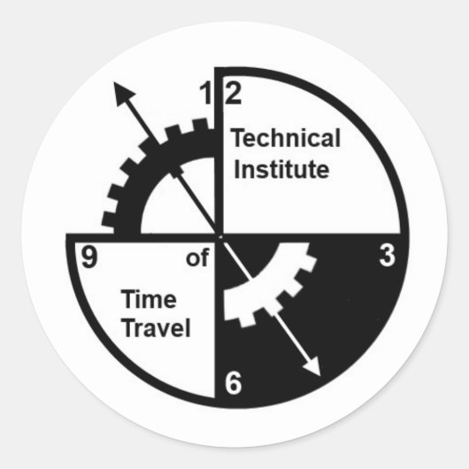 Rond Sticker de voyage de l'Institut technique du temps (Devant)