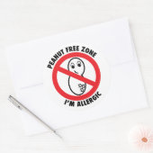 Rond Sticker de zone sans arachide (ensemble de 6) (Enveloppe)