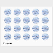 Rond Sticker d'eau bleu cool (Feuille)