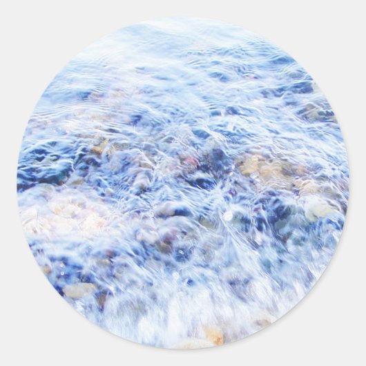 Rond Sticker d'eau bleu cool (Devant)