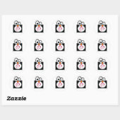 Rond Sticker Debian Linux Penguin (Feuille)