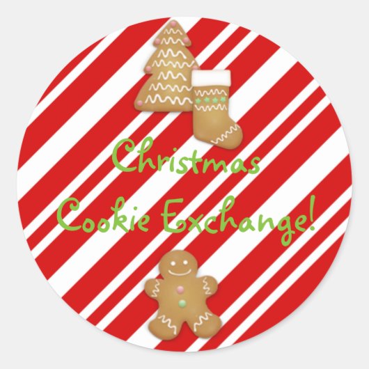 Rond Sticker d'échange de cookies de Noël (Devant)