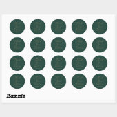 Rond Sticker Delicate Gold et Green Merci Favoriser (Feuille)