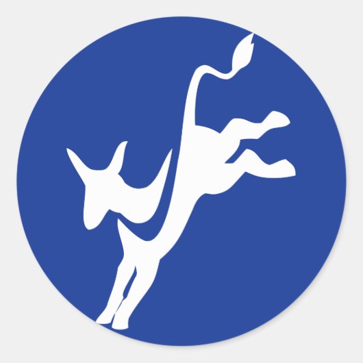 Rond Sticker démocrate Donkey Round (Devant)