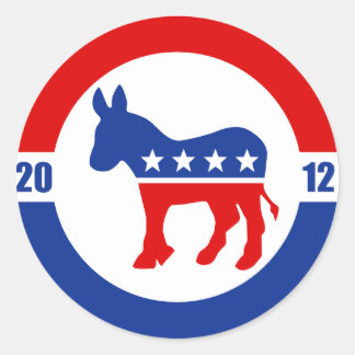 Rond Sticker démocrate Donkey Round