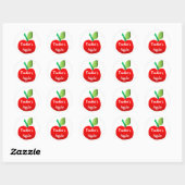 Rond Sticker d'encouragement Apple de l'enseignant (Feuille)