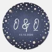 Rond Sticker Denim et Pearls (Devant)