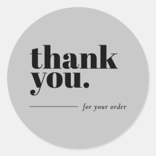 Rond Sticker d'entreprise de Merci minimal simple