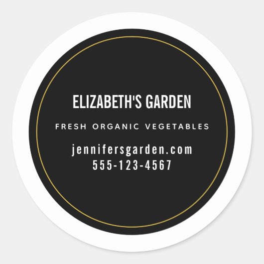 Rond Sticker d'entreprise simple sur Arrière - plan noi (Devant)