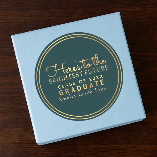 Rond Sticker d'enveloppe aurifère future la plus brilla