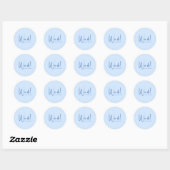 Rond Sticker d'enveloppe de destination bleue moderne S (Feuille)