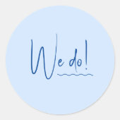 Rond Sticker d'enveloppe de destination bleue moderne S (Devant)