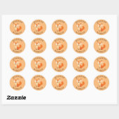 Rond Sticker d'enveloppe de phoque Fox Kid Cute Woodlan (Feuille)