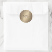 Rond Sticker d'enveloppe d'or avec Monogramme (Sac)