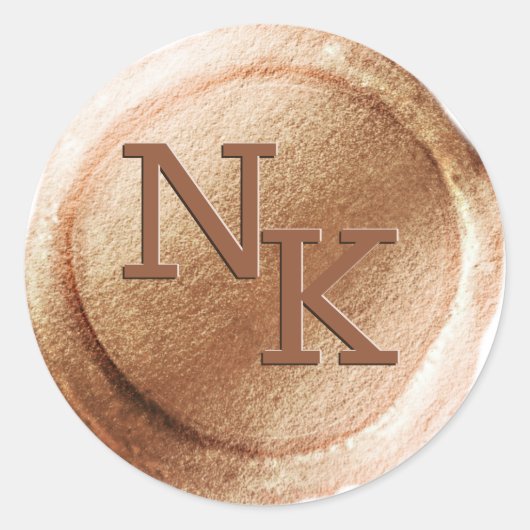 Rond Sticker d'enveloppe initiale pour le sceau de cire (Devant)