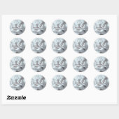 Rond Sticker d'enveloppe Mariage cool Grey Peony (Feuille)