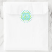Rond Sticker d'enveloppe Mariage Monogramme élégant (Sac)