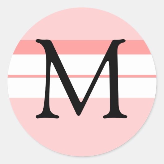 Rond Sticker d'enveloppe Mariage monogramme rose clair (Devant)
