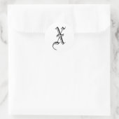 Rond Sticker d'enveloppe Mariage Monogramme "X" (Sac)