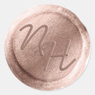 Rond Sticker d'enveloppe rose pour les initiales de sce