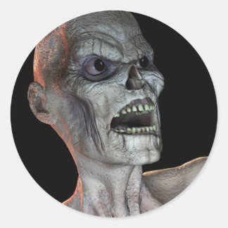 Rond Sticker Déplaisant Zombie Halloween KRW