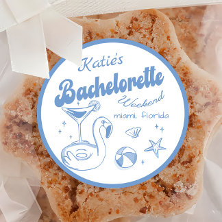 Rond Sticker Dernier toast Beach Bachelorette Party