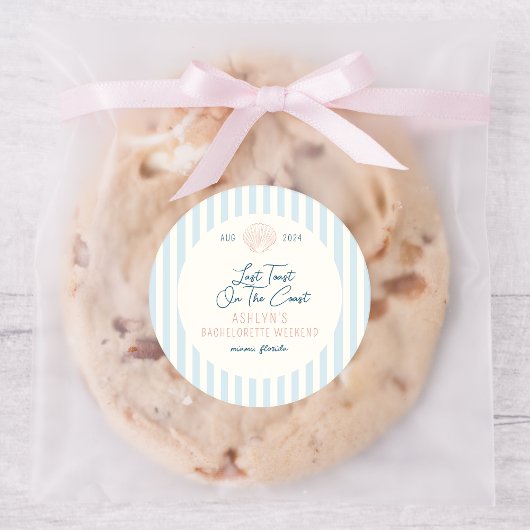 Rond Sticker dernier Toast On the Coast Bachelorette ro