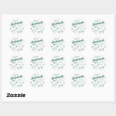 Rond Sticker Dernier toast vert Beach Bachelorette Part (Feuille)