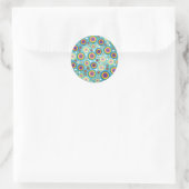 Rond Sticker des cercles psychédéliques rétro (Sac)