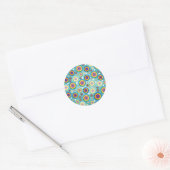 Rond Sticker des cercles psychédéliques rétro (Enveloppe)
