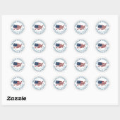 Rond Sticker des États-Unis d'Amérique (Feuille)