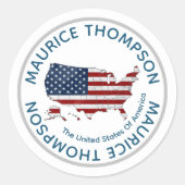 Rond Sticker des États-Unis d'Amérique (Devant)