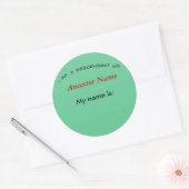 Rond Sticker - Descendant de ... (Enveloppe)