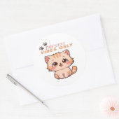 Rond Sticker Design Chat Cute Kawaii (Enveloppe)