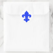 Rond Sticker Design Fleur de Lis Bleu (Sac)