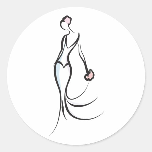 Rond Sticker design nuptial élégant (Devant)